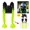 2pcs Motorcycle Helmets Ponytail with Bowknot Detachable Suction Cup Helmets Pigtail Universal Helmets Braid Multi Color