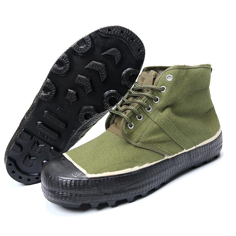Genuine 3537 Unisex High-Top Canvas Work Shoes, Yellow, Non-Slip, Wear-Resistant Labor Protection Footwear.