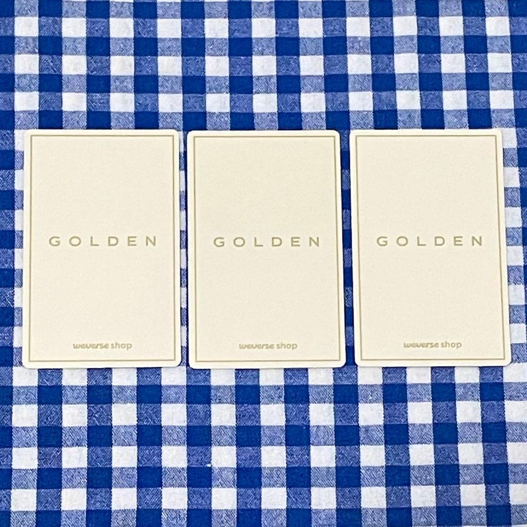 [USED] Official BTS Jungkook GOLDEN Weverse Global Trading Cards (3 pieces)