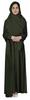 Bimba Abaya Islamic Prayer Dress With Hijab For Women's  Front Button Placket  Muslim