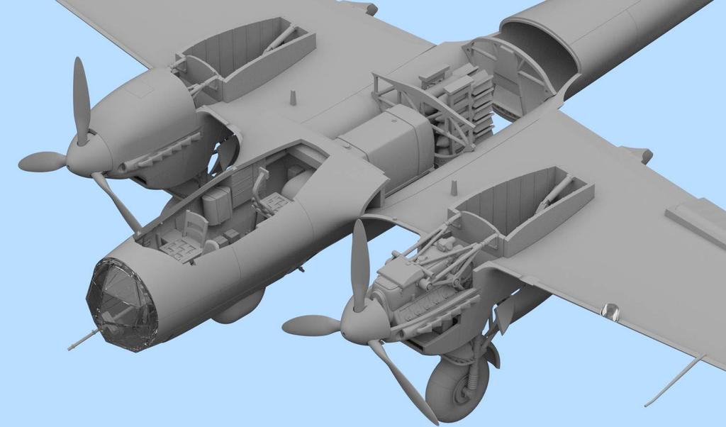 ICM 1/72 scale German Air Force Dornier Do215B-4 Twin-Engine Reconnaissance Plane Plastic Model Kit 72305