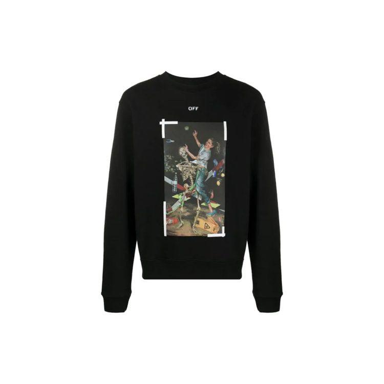 OFF WHITE FW20 Sweatshirts Men's Black Crew Neck Moderate Regular OMBA025F20FLE0121001