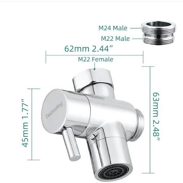 Black All-Copper Quick-Open Three-Way Water Splitter Valve for Showers