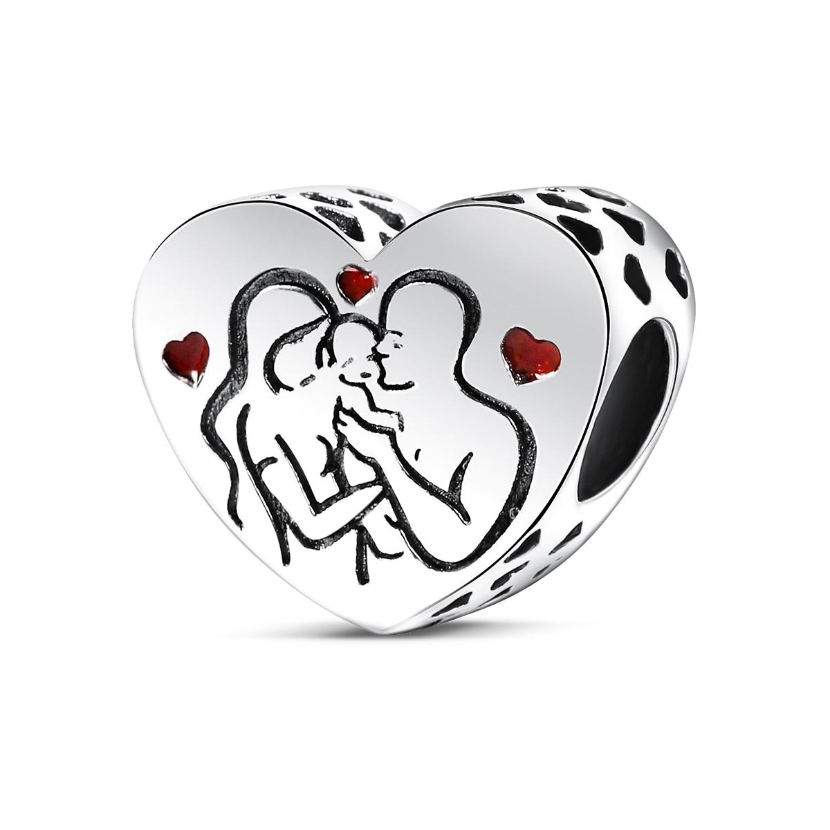 

Silver Plated Fit Original Charms Mother s Day Daughter Heart Beads Dangle Pendant Bracelet Necklace DIY Jewelry Gift