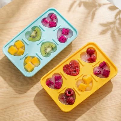 Silicone Ice Cube Tray with Lid Food-Grade Easy-Release Mold for Strawberry & Heart Shapes Leak-Proof Freezer Tray for Cocktails And Coffee