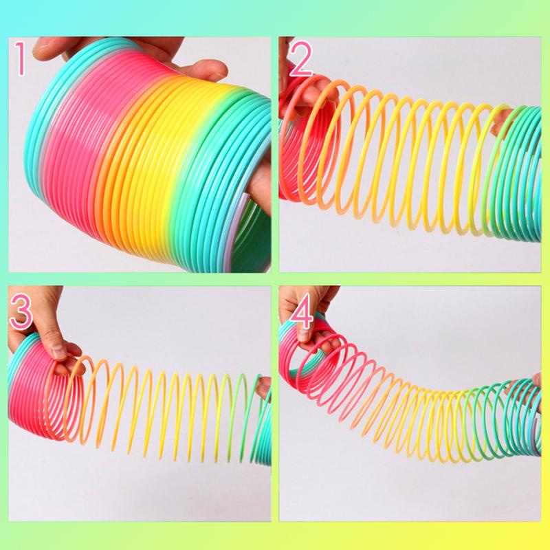 Rainbow Magic Spring Party Toy Stretchable Plastic Spring Circle Kid Adult Stress Relief Creative Magic Toy Birthday Party Toys