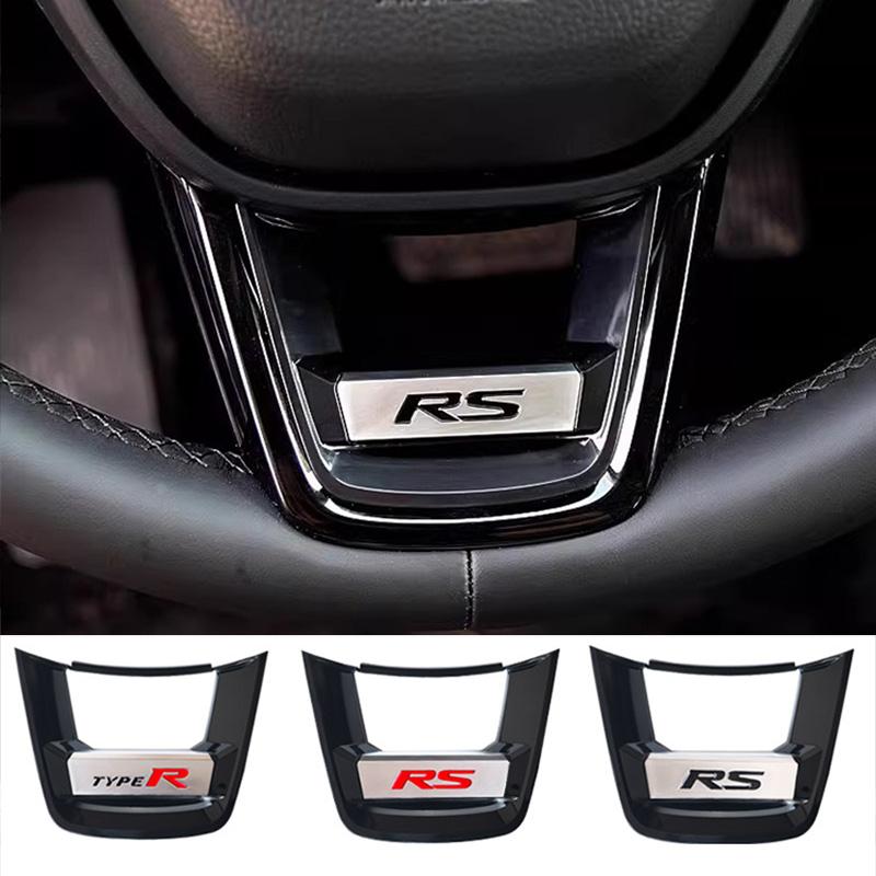 ABS Car Steering Wheel Emblem Sticker Accessories For Honda Civic Fit Jazz Accord Pilot CRV Odyssey Passport ZRV/USA-HRV INSPIRE