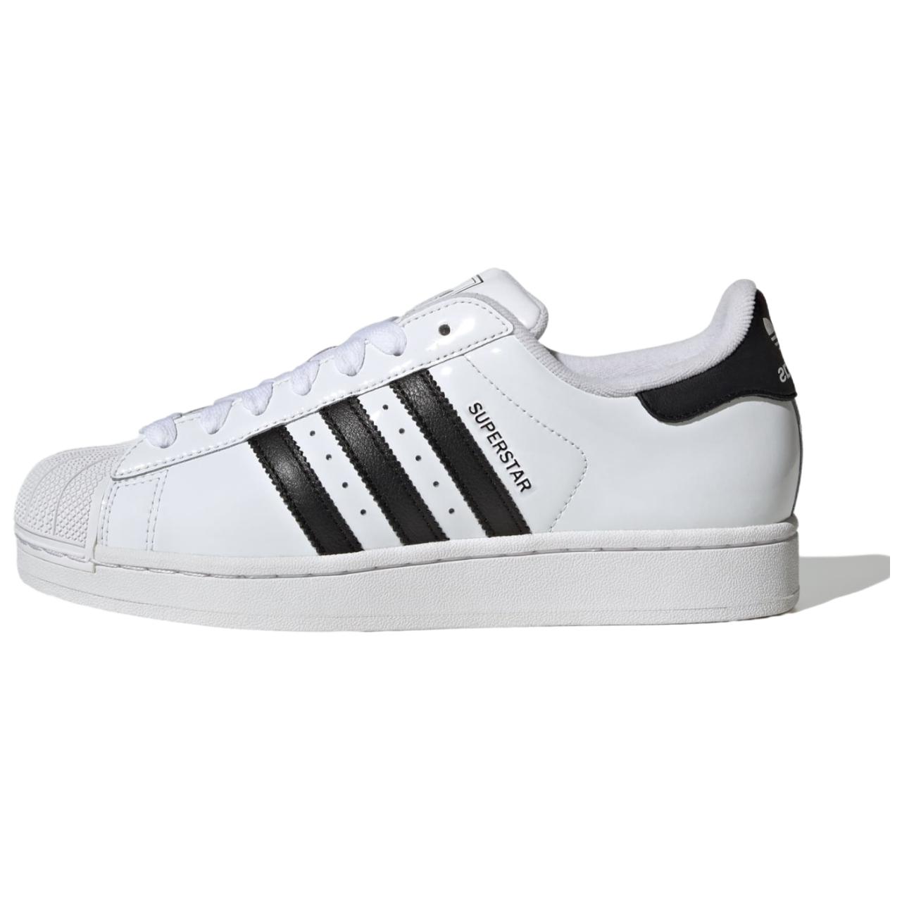adidas Superstar 2 White Black Patent Unisex Sneakers Cloud-White Core-Black JR7312 42⅔