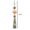 Lotus Car Rearview Mirror Charm Pendant Chinese Feng Shui Decor Wood Carving Tassel Car Hanging Decoration Dangling Ornament