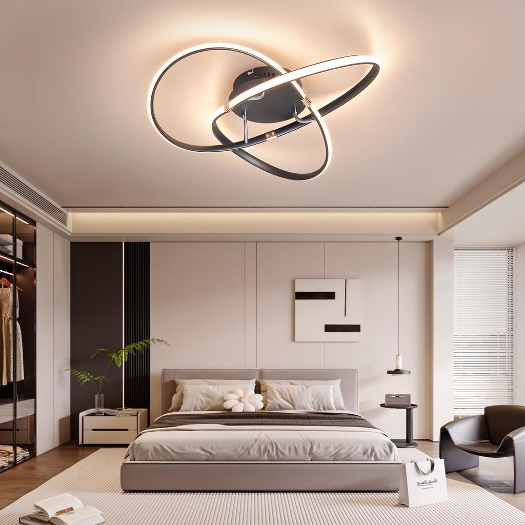 Hot Modern Led Ceiling Lights For Living Room Bedroom Study Room Decoration Led Ceiling Lamp Smart Home Alexa Black/Chrome/Gold