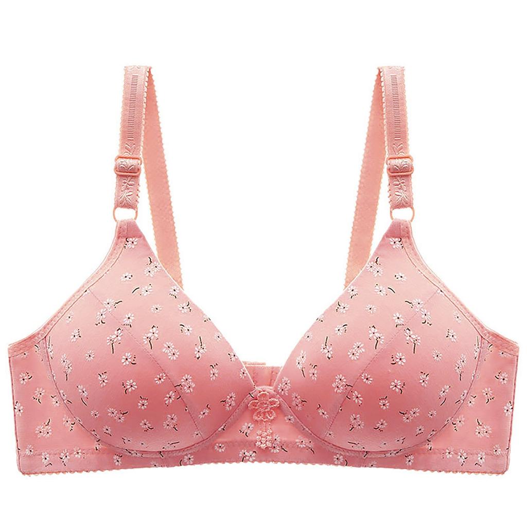 Drahtloser atmungsaktiver bedruckter BH für Damen Weicher Stoff Komfort Unterstützung Verstellbare Träger Leichtes Design Alltagskleidung