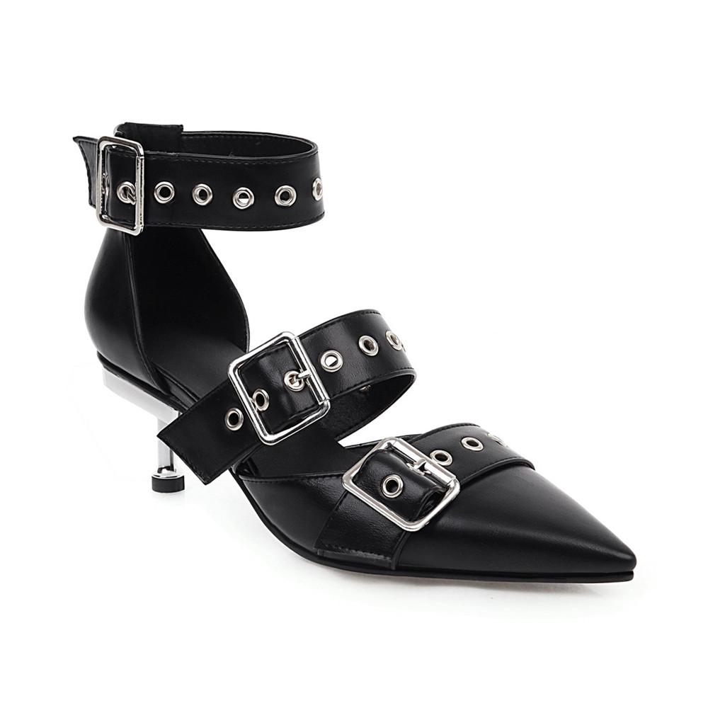 Fashion 2025 Spring New Women Gladiator Pump Thin High Heels Pointed Toe Ankle Strap Buckle Party Ladies Sandals Shoes Zapatos Mujer