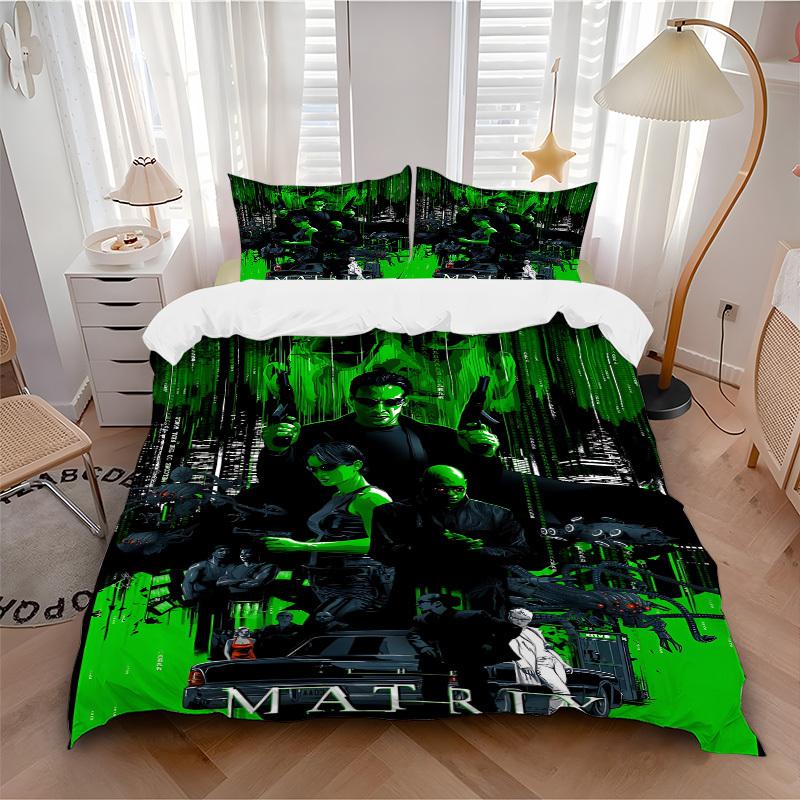 

3pcs The Matrix Cyberpunk Bedding Set, Soft Polyester Duvet Cover and Pillowcases Machine Washable Seasons all suitable 36 135x200cm