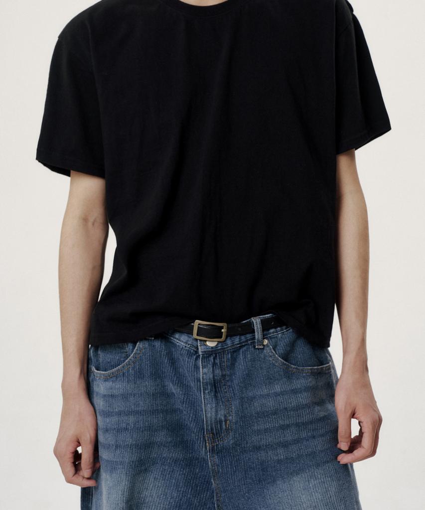 NOISE Vintage Square Buckle Belt - Black