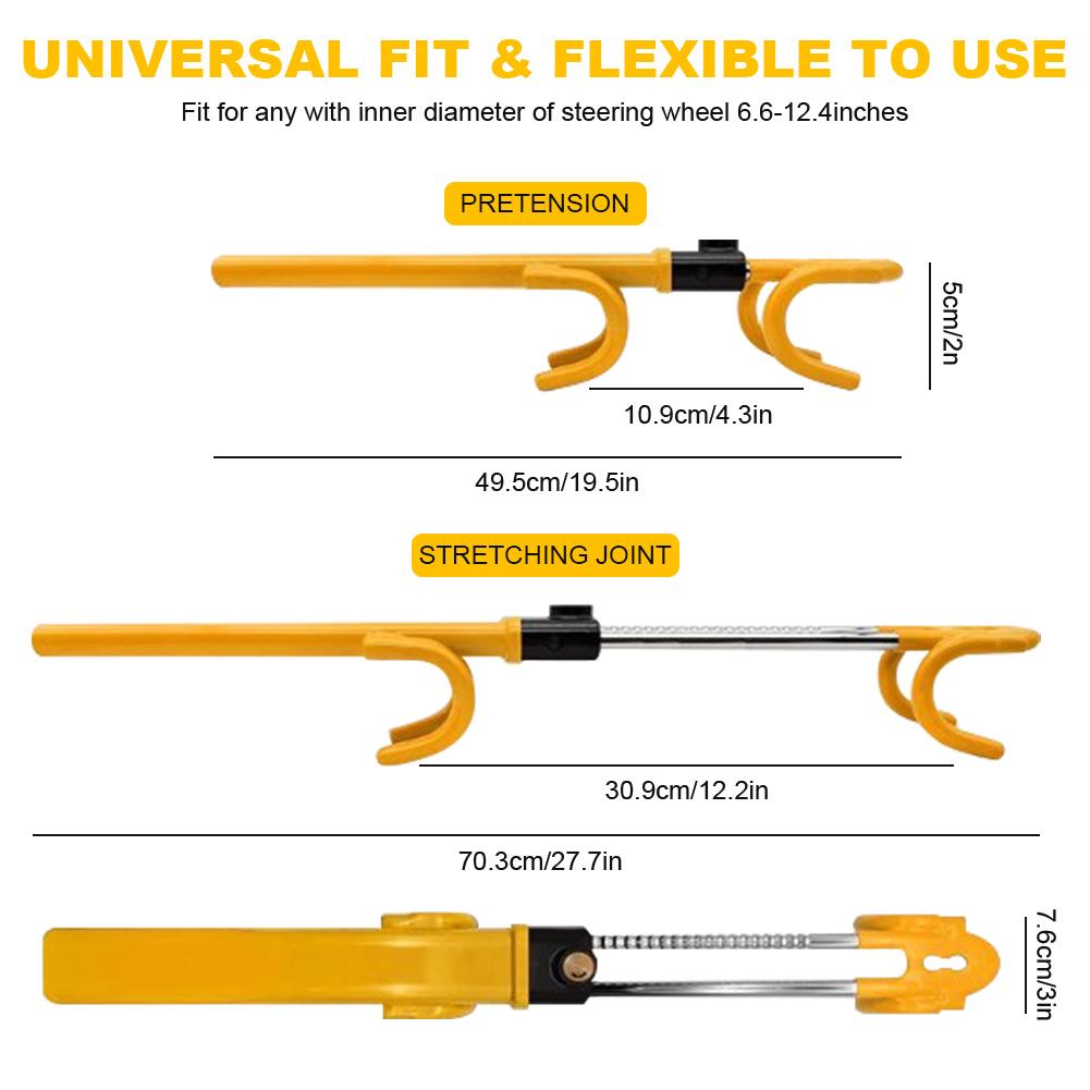 Car Wheel Lock Retractable Double Hooks Universal Wheel Lock Fit for Cars Trucks Vans and SUVs