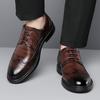Fashion Luxury Brand High Quality Genuine Leather Business Leather Shoes Lace Up Oxford Shoes Mens Casual Dress Shoes Black Office Shoes