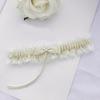 Elegant Rose Flower Garter with Bowknot Adjustable Lace Leg Band for Women Holiday Wedding Dress Outfits