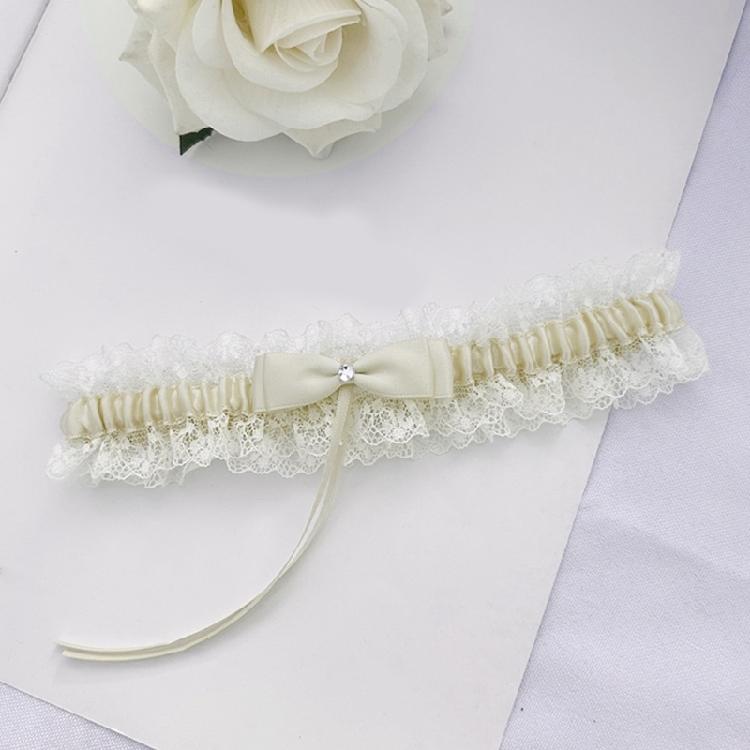 Elegant Rose Flower Garter with Bowknot Adjustable Lace Leg Band for Women Holiday Wedding Dress Outfits