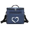 Thermal Organizer Handbag Insulated Lunch Bags Cooler Box for Student Portable Waterproof Camping Storage Boxes Love Printing