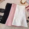 Women's High-Waist Ruffled Fishtail Skirt - Spring 2024 Korean A-Line
