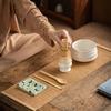 Matcha 7-Piece Set Tea Ceremony Tools Black Bowl Whisk Holder Scoop Whisk Powdered Matcha
