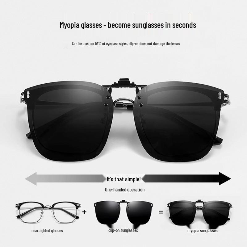 Polarized Clip-On Sunglasses for Driving - Trendy Night Vision Glasses for Men & Women