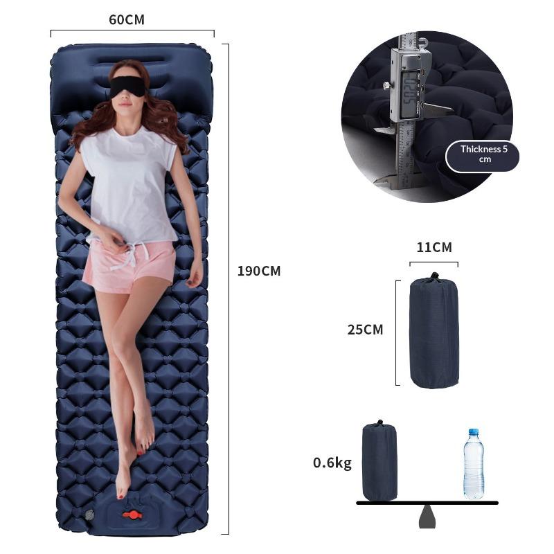 Ultralight Inflatable Camping Mattress with Pillows Built-in Pump Portable Air Sleeping Pad for Outdoor Hiking Travel Tent
