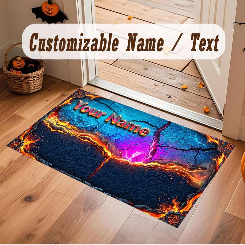 Abstract Personalized Theme Crystal Velvet Floor Rug Personalized Custom Name Text Warm Carpet Home Decoration