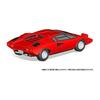 AOSHIMA 1/32 The Snap Kit Series Lamborghini Countach LP400 Red Color-coded Plastic Model 20-A