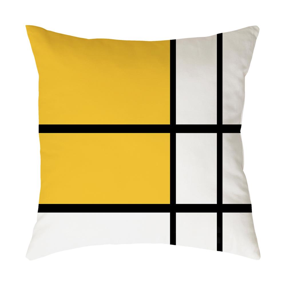 Kissen Leinen Kurzplüsch Zuhause Einfach Nordischer Stil Geometrischer Kissenbezug Sofakissen Kissenbezug