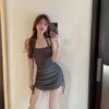 French Design Suspender Neck Dress Women's Summer Pure Desire Style Spice Girl Off-the-shoulder Tight Sexy Hip Skirt