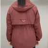 Hooded Casual Spring/Autumn Windbreaker for Middle-Aged & Elderly - Mid-Length, Loose-Fit, Fashionable Spandex Design