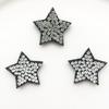 100Pcs Black Star Flatback Stickers Silver Color  Rhinestones for DIY Hair Accessories Beads