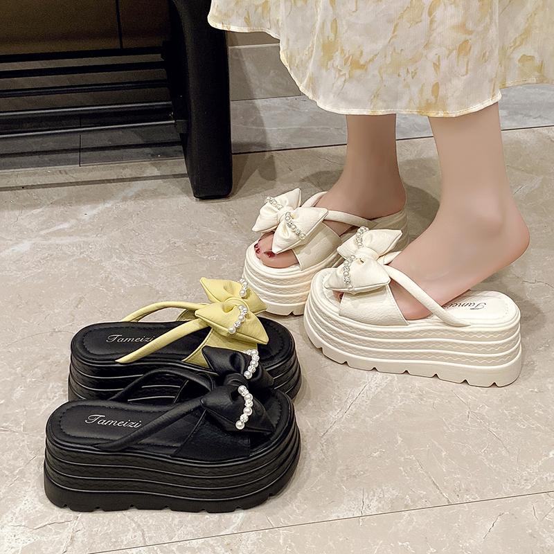 Fashion Women's Genuine Leather Shoes House Slippers Platform Shale Female Beach Slides Pantofle Sabot 2025 House Slippers Platform Fema