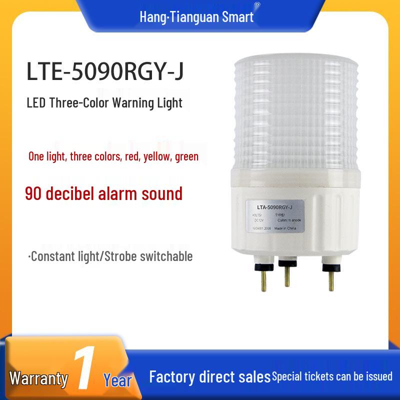 LTE-5090RGY-J Signal LED Alarm Light: Three-Color Warning with Sound and Light Silent DC12V