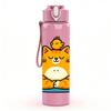 1PC Relaxed Bathing Cat 750ml Color Plastic Sports Water Bottle Leakproof Flip Straw Lid Suitable for Sports Office Home Use