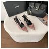 Temperament versatile pointed head bag head single shoes women's fashion thin heel bow new Chinese high heels women's 2025 autumn new