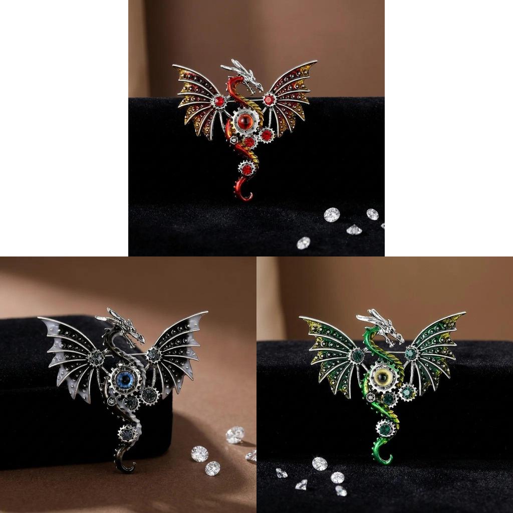 Dragon Mechanical Brooch With Zinc Alloy Material For Gothic Fashion And Giftgiving