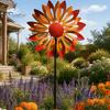 Einzigartiges Geschenk für Gartenliebhaber Blumen-Windrad, 75 cm Metall-Spinner mit Erdspieß, Dekorative Außenkunst Rostbeständige Windmühle für Hof, Rasen
