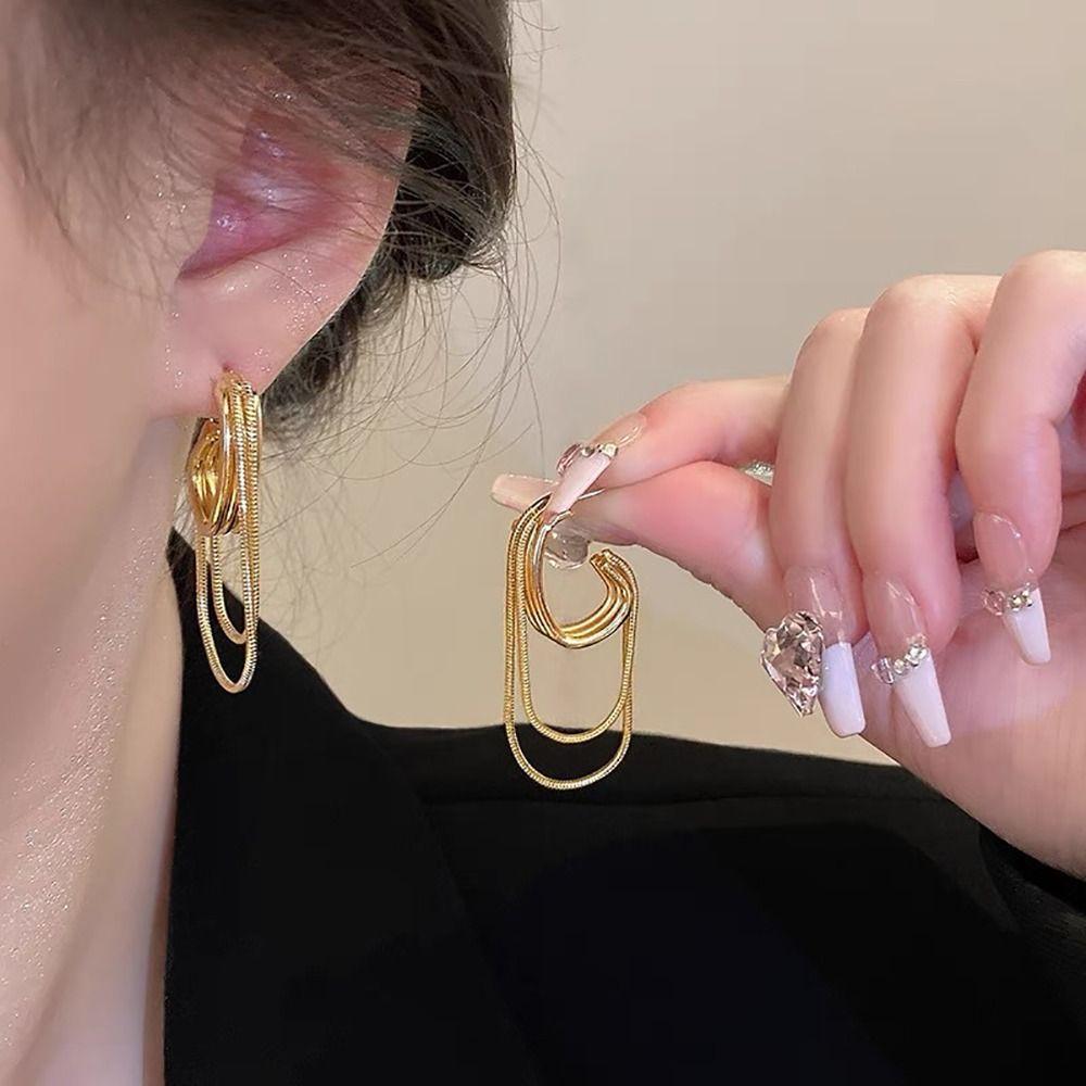 Ear Accessory Women's Drop Earrings Metal Dangle Earrings Tassel Geometric Earrings Wedding