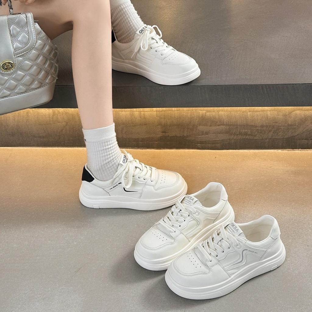 Little white shoes women's 2025 summer new shoes leather flat-bottomed casual board shoes women's one-pedal lazy shoes trendy and versatile