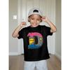 European Size Boys Round Neck Short Sleeved T Shirt  D Letter Series Pattern