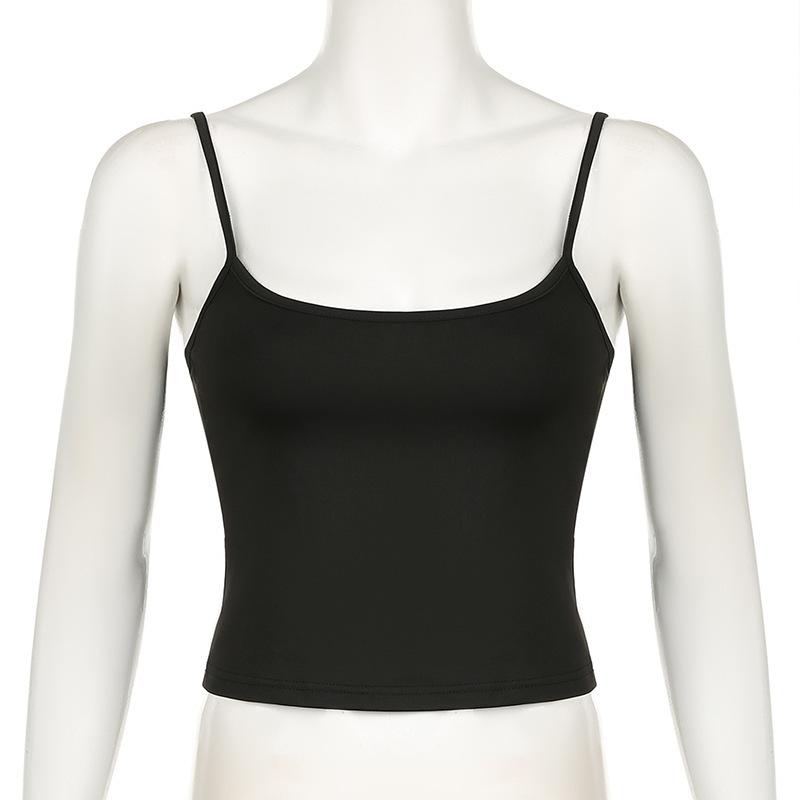 U Neck  Knit Tank Top Crop Tops Women Summer Camis Solid Color Camisole Fashion SportsTube Female Sleeveless Cropped Y2K Girl Clothes
