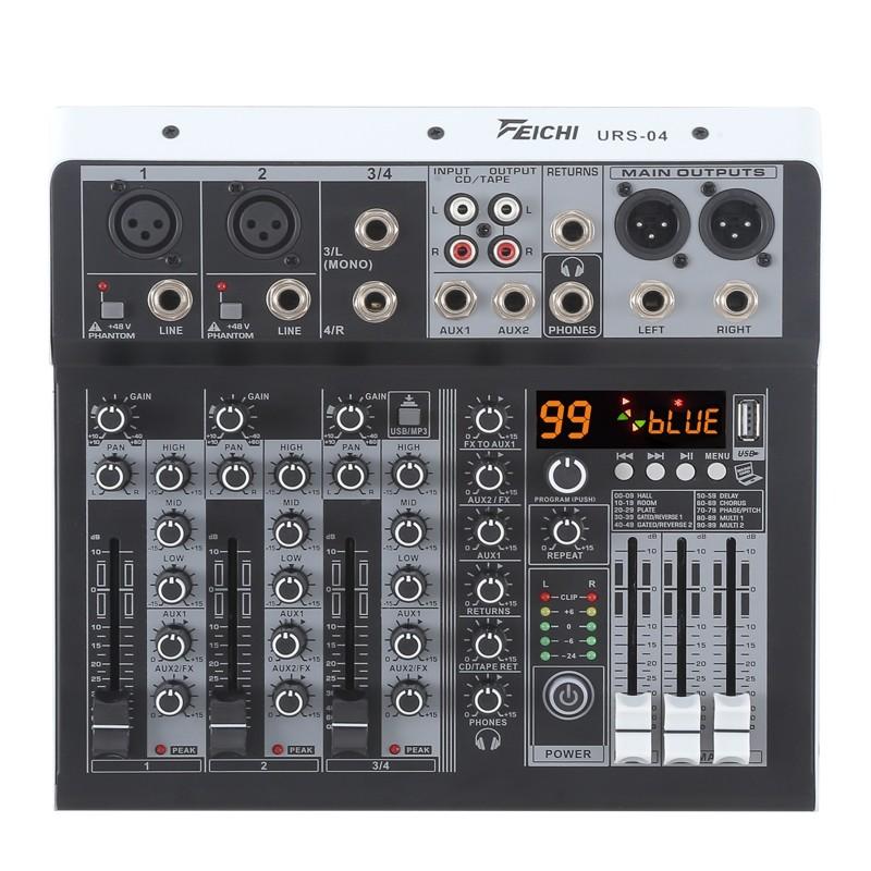 12V 99DSP Audio System Bluetooth 5.0 USB Input Mixer Power Supply Outdoor Home KTV 4/6-channel Mixer