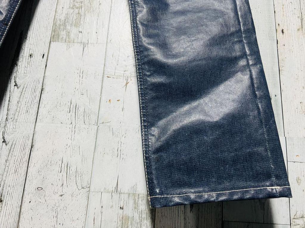 [USED] Eytys Cypress coated denim pants, dark blue, rare.