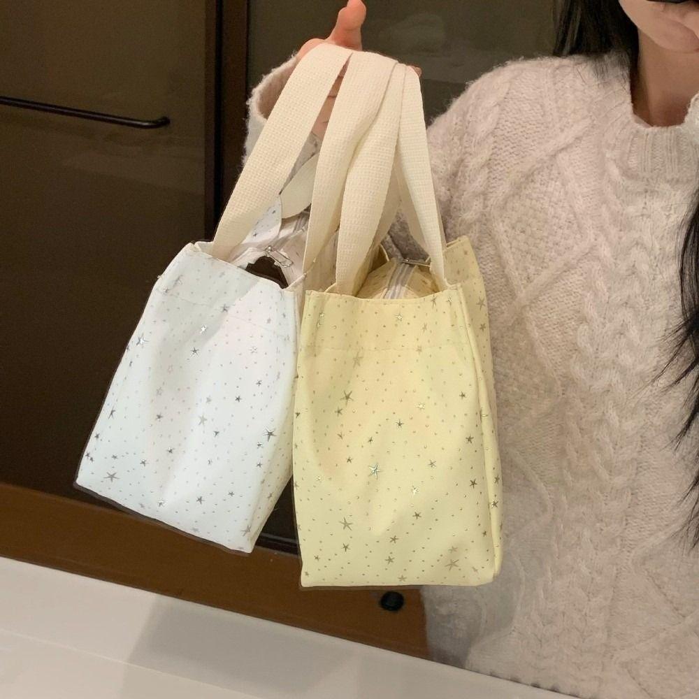 Cloth Star Dots Storage Bag Cosmetic Makeup Bag Multi-functional Korean Y2k Handbag Shopping Bag Purse Wallet Lunch Bag Outdoor