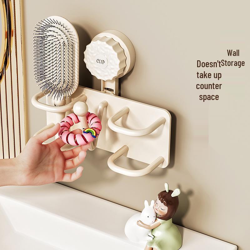 Wall-Mounted No-Drill Bathroom Comb Storage Box