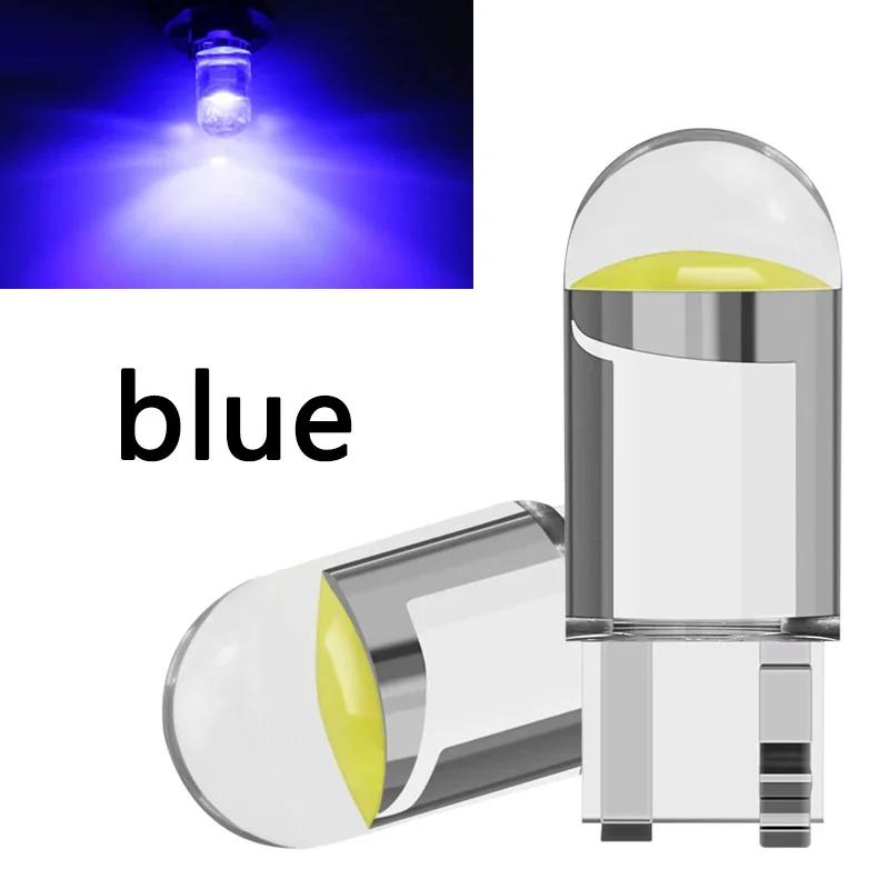 Car LED T10 W5W Canbus Glass COB 6000k Reading Dome Lamp Marker Wedge License PlateLight Bulb 168 194 192 DC 12V White Blue Red