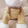 Long Sleeves Dog Jumpsuit Elastic Striped Dog Base Shirt Four-Legged Dog Pajamas  Home Wear