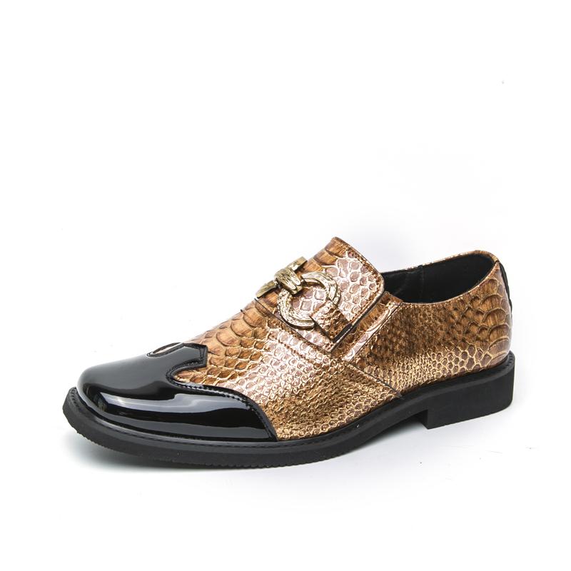 

Мужские лоферы с квадратным носком большого размера, повседневная кожаная обувь со стильным металлическим декором, удобная конструкция слипонов, модные для повседневной носки 46 золотой